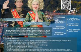 Pendaftaran Agam Inong Duta Wisata Aceh Selatan 2024 Dibuka